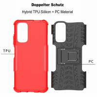 Xiaomi Redmi Note 11S / 11, Schutz Hülle Handy Tasche Outdoor Case Cover Bumper  Rot