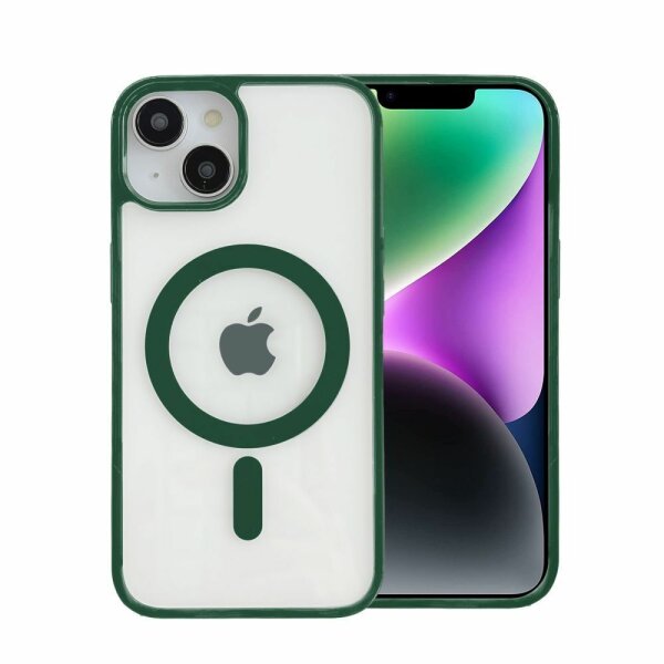 Bumper MagSafe mit integrierter Magnet für iPhone 14 Pro Plus Max Hülle TPU iPhone 14 Pro Wald Grün