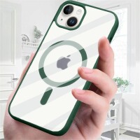 Bumper MagSafe mit integrierter Magnet für iPhone 14 Pro Plus Max Hülle TPU iPhone 14 Pro Wald Grün