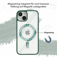 Bumper MagSafe mit integrierter Magnet für iPhone 14 Pro Plus Max Hülle TPU iPhone 14 Pro Wald Grün