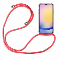 Handykette für Samsung Galaxy A25 – Handyhülle mit Band Rot
