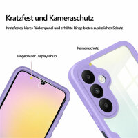 360° Hülle für Samsung A35, 360 Grad Handyhülle mit Integriertem Displayschutz Lila