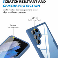 360°Grad Hülle für Samsung Galaxy S22 Ultra mit Integriertem Displayschutz Blau