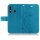 Huawei Handy Tasche Handyhülle Schutz Hülle Blumen Flip Cover Buch Case Etui Huawei P30 Lite Blau