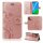 Huawei Handy Tasche Handyhülle Schutz Hülle Blumen Flip Cover Buch Case Etui Huawei P Smart 2020 Rosegold
