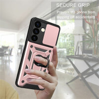 Outdoor Panzer Hülle für Samsung Galaxy S24 mit Kameraschutz Ringhalter Bumper Rosegold