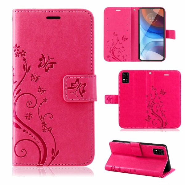Handy Tasche ZTE Blade Hülle Schutzhülle Klapphülle Flip Case Buchhülle Etui TPU Blade A71 Pink