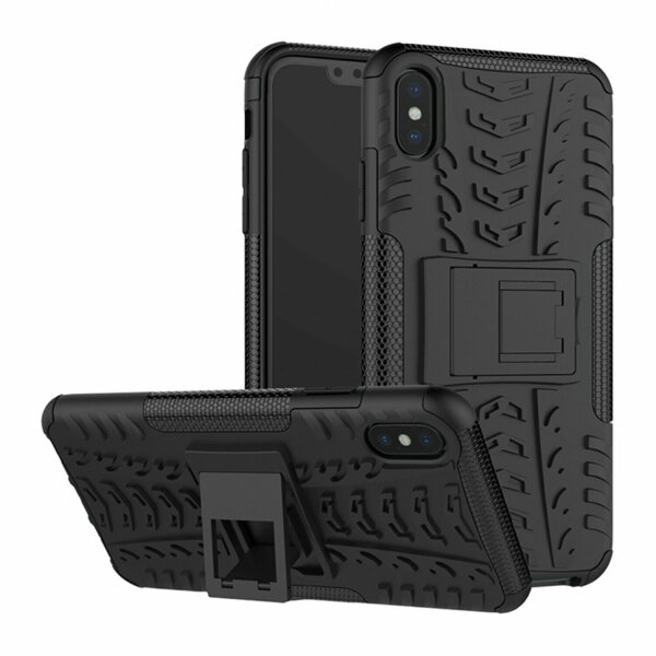 Handy Tasche für Apple iPhone Panzer Cover Case Schutz Hülle Etui Schale Bumper Apple iPhone X / XS Blau