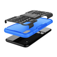 Handy Tasche für Apple iPhone Panzer Cover Case Schutz Hülle Etui Schale Bumper Apple iPhone X / XS Blau