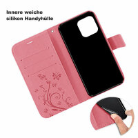 Xiaomi Handy Tasche Handyhülle Schutz Hülle Blumen Flip Cover Wallet Case Etui Xiaomi Mi 11 5G Pink