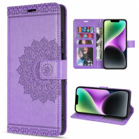 Handyhülle für Apple iPhone 14/14 Plus/14 Pro/14 Pro Max – Mandala Case PU Leder