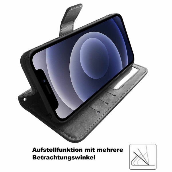 Moex Flip Case Für IPhone 12 Pro Max – Klapphülle Mit 360° Schutz, Magnetverschluss, PU Leder