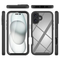 Outdoor Hülle iPhone 16 Plus, Panzer Handy Tasche 360 Grad TPU Case mit Displayschutz