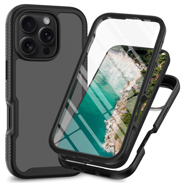 Handyhülle für Apple iPhone 16 Pro – 360° Panzer Case mit Displayschutz
