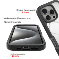 Outdoor Hülle iPhone 16 Pro, Panzer Handy Tasche 360 Grad TPU Case mit Displayschutz