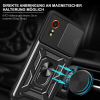 Outdoor Panzer Hülle für Samsung Galaxy Xcover 7 mit Kameraschutz Ringhalter Bumper Schwarz