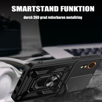 Outdoor Panzer Hülle für Samsung Galaxy Xcover 7 mit Kameraschutz Ringhalter Bumper Schwarz