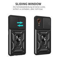 Outdoor Panzer Hülle für Samsung Galaxy Xcover 7 mit Kameraschutz Ringhalter Bumper Schwarz