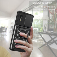 Outdoor Panzer Hülle für Samsung Galaxy Xcover 7 mit Kameraschutz Ringhalter Bumper Schwarz