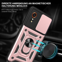 Outdoor Panzer Hülle für Samsung Galaxy Xcover 7 mit Kameraschutz Ringhalter Bumper Rosegold