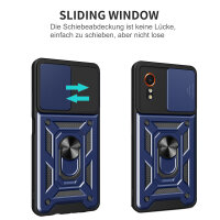 Outdoor Panzer Hülle für Samsung Galaxy Xcover 7 mit Kameraschutz Ringhalter Bumper Blau