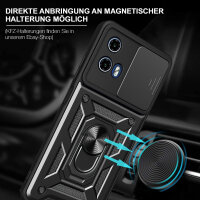 Outdoor Panzer Hülle Motorola Moto G04 G24 E14 Handyhülle mit Kameraschutz Ringhalter Schwarz