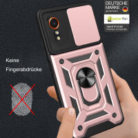 Outdoor Panzer Hülle Motorola Moto G04 G24 E14 Handyhülle mit Kameraschutz Ringhalter Rosegold