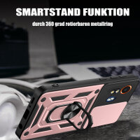 Outdoor Panzer Hülle Motorola Moto G04 G24 E14 Handyhülle mit Kameraschutz Ringhalter Rosegold