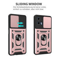 Outdoor Panzer Hülle Motorola Moto G04 G24 E14 Handyhülle mit Kameraschutz Ringhalter Rosegold
