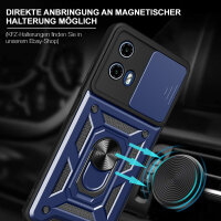 Outdoor Panzer Hülle Motorola Moto G04 G24 E14 Handyhülle mit Kameraschutz Ringhalter Blau