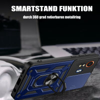 Outdoor Panzer Hülle Motorola Moto G04 G24 E14 Handyhülle mit Kameraschutz Ringhalter Blau