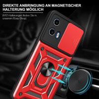 Outdoor Panzer Hülle Motorola Moto G04 G24 E14 Handyhülle mit Kameraschutz Ringhalter Rot