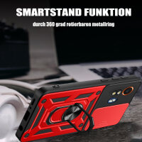 Outdoor Panzer Hülle Motorola Moto G04 G24 E14 Handyhülle mit Kameraschutz Ringhalter Rot