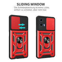 Outdoor Panzer Hülle Motorola Moto G04 G24 E14 Handyhülle mit Kameraschutz Ringhalter Rot