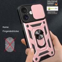 Handyhülle für Apple iPhone 16 – Ring Panzer Case Roségold