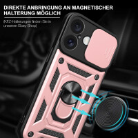Handyhülle für Apple iPhone 16 – Ring Panzer Case Roségold