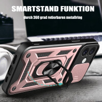 Handyhülle für Apple iPhone 16 – Ring Panzer Case Roségold