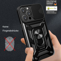 Handyhülle für Apple iPhone 16 Pro – Ring Panzer Case Schwarz