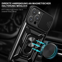 Handyhülle für Apple iPhone 16 Pro – Ring Panzer Case Schwarz