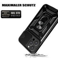 Handyhülle für Apple iPhone 16 Pro – Ring Panzer Case Schwarz