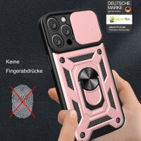 Handyhülle für Apple iPhone 16 Pro – Ring Panzer Case Roségold