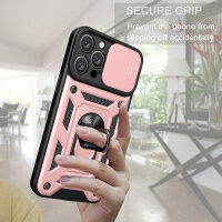 Handyhülle für Apple iPhone 16 Pro – Ring Panzer Case Roségold