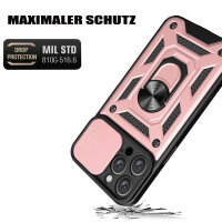Handyhülle für Apple iPhone 16 Pro – Ring Panzer Case Roségold