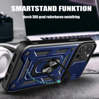 Handyhülle für Apple iPhone 16 Pro – Ring Panzer Case Blau
