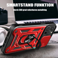 Handyhülle für Apple iPhone 16 Pro – Ring Panzer Case Rot