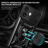 Handyhülle für Apple iPhone 16 Plus – Panzer Cover Case Schwarz