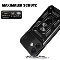 Handyhülle für Apple iPhone 16 Plus – Panzer Cover Case Schwarz
