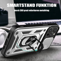 Handyhülle für Apple iPhone 16 Pro Max – Ring Panzer Case Silber