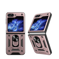 Outdoor Panzer Hülle für Samsung Galaxy Z Flip 6 mit Kameraschutz Ringhalter Rosegold