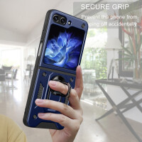 Outdoor Panzer Hülle für Samsung Galaxy Z Flip 6 mit Kameraschutz Ringhalter Blau
